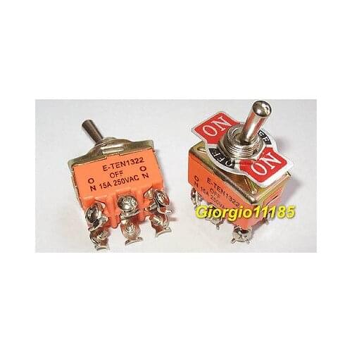 5pcs DPDT ON/OFF/ON Industrial Toggle Switches 1322 Double pole Double throw