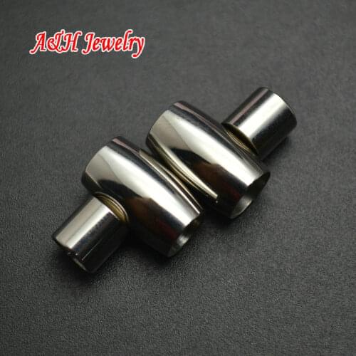 50pc/lot High Quality 316L Stainless Steel Magnet Claps Fit 5~6mm Cords Fashion Bracelets Necklaces Making Materials