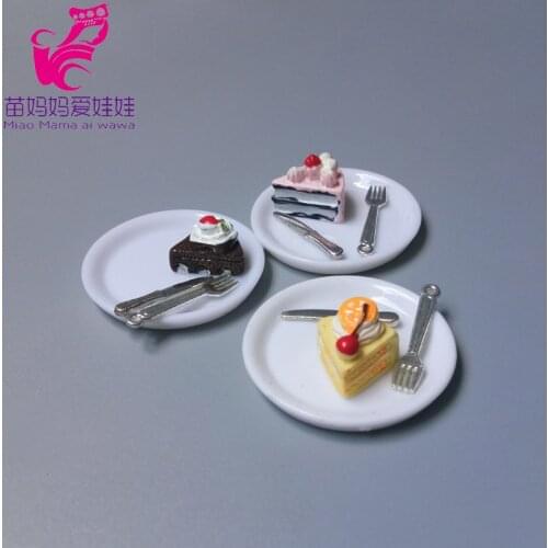 Doll house accessories miniature food play model creative mini cake meal dish doll birthday cake