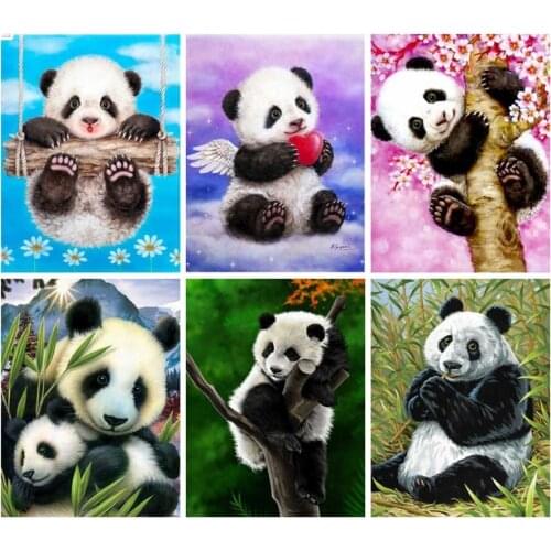 Panda Diamond Painting Animal Diy Mosaic Full Square Diamond Embroidery cross stitch Rhinestones Picture Home Decor
