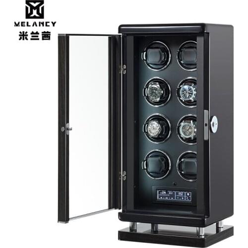 AU/EU/US/UK Automatic Watch Winder Single Head for 8 Watches black Durable FIve Modes Storage Case Box