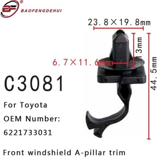Bumper Fastener 6221733031 For Toyota Camry XV40 Front Windshield A-pillar Trim Car Plug