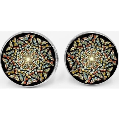 Free Shipping Handmade Geometric Butterfly Initial Wedding Mens Cufflinks Shirt Cuffs High Quality Glass Cufflinks Husband Gift