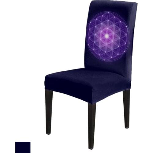 Purple Life Flower Office Chair Cover Spandex Chair Cover Elastic Printing Home Hotel Wedding Dining Chair Covers