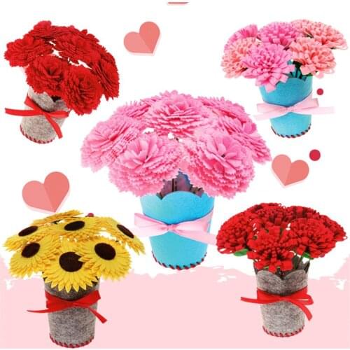Kindergarten Kids Creative DIY Fake Flower Potted Plants Creative Toys Children Educational Handmade Home Decor Flower Pot Gift