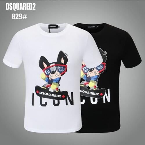 DSQUARED2 Mens Womens Printed LettersRound Neck Short Sleeve Street Hip Hop Pure Cotton Tee T-Shirt 829