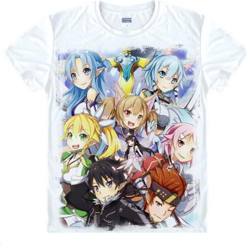 Sword Art Online T-Shirt Kirigaya Kazuto Shirt man short sleeve t-shirts anime printers shirt cute shirts Youth T-Shirts anime A