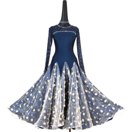 Customize women ballroom dance dresses modern dance costumes ballroom waltz dresses tango Ballroom competition dress standard