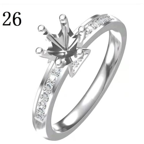 Pirmiana Hot Sale 30 Styles Classic S925 Silver Ring Setting Findings for Jewelry Making DIY Gifts