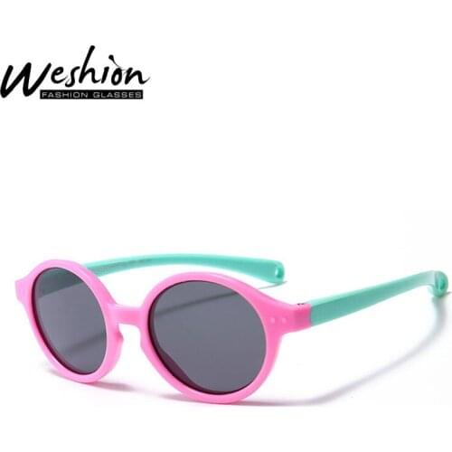 Round Kids Baby Sunglasses Polarized Children Glasses TR90 Flexible Frame Shades For Boys Girls With Case Anti Glare Filter UV