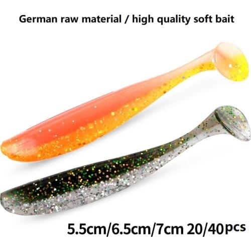 MAGBLUE 20Pcs/lot Fishing Soft Lures 55mm 65mm 70mm Double Color Silicone Bait Wobblers Swimbait For hooks Sea Fishing Tackle