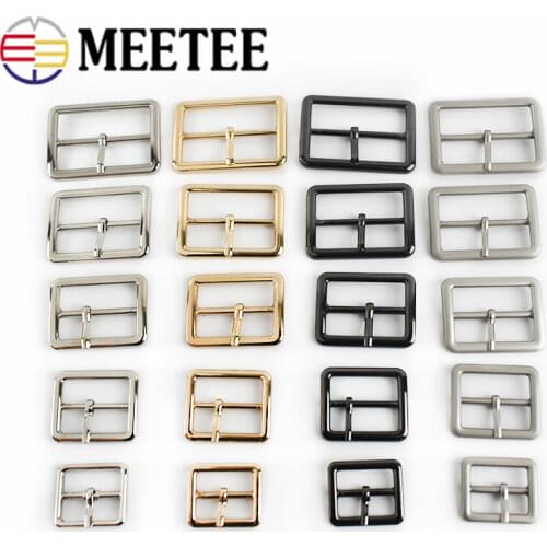 Meetee 10pcs 20-50mm Metal Pin Buckle Bag Strap Webbing Adjust Hook Decoration Clasp DIY Belt Clips Garment Accessories YK414