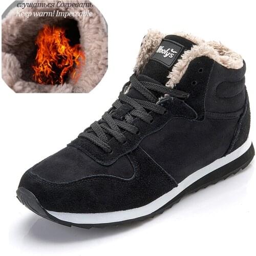 Men Shoes Classic Suede Leather Winter Sheos Footwear Keep Warm Winter Sneakers Plus Size 47 Chaussure Homme Men Casual Shoes
