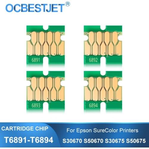 New Upgrade T6891-T6894 T6891 Cartridge Chip For Epson SureColor S30670 S50670 S30675 S50675 Printer New Stable Chip 4Colors/Set