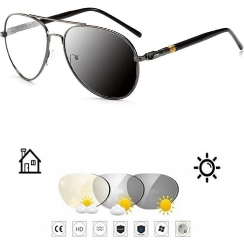 Oversized Telescopic Temples Pilot Photochromic Grey Reading Glasses +0.75 +1 +1.25 +1.5 +1.75 +2 +2.25 +2.5 +2.75 To +4