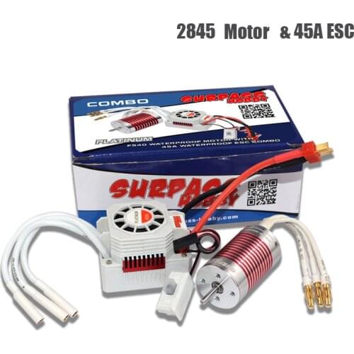 Platinum Waterproof 4 Poles 2845 4370/3930/3800/3100KV Motor + 45A Electronic Speed Controller For 1/12 1/14 RC Car