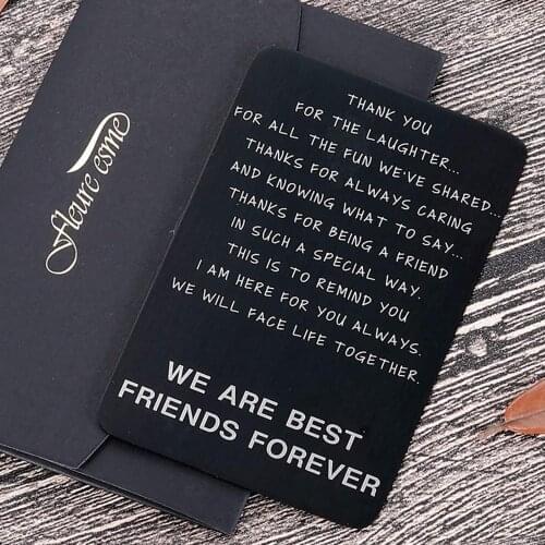 Friendship Birthday Gifts Wallet Card Insert for Best Friends Men Women Christmas Valentine Gifts for Friends Besties Friends