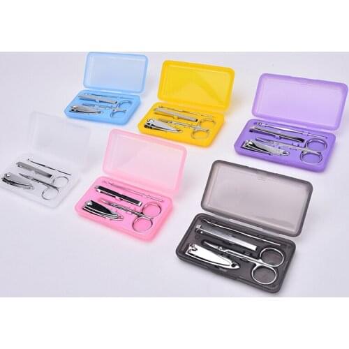4Pcs Manicure Nails Scissor Clipper Trimmers Kit Set 10X5.5X2.0cm Pedicure Nail Clippers Tools Random Color