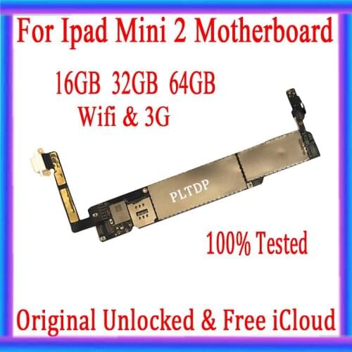 16gb/32gb/64gb Unlocked For Ipad mini2 logic boards For Ipad mini 2 Motherboard replacement mainboard with chips Good Tested