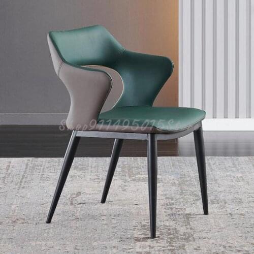 Nordic Light Luxury Dining Chair Net Red Modern Simple Office Negotiation Restaurant With Armrest Backrest Dining Table Chair