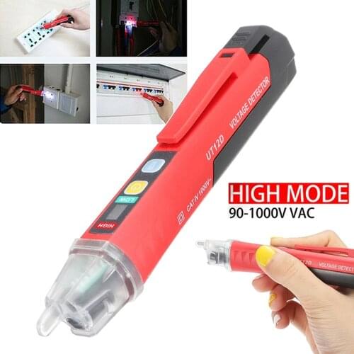 UNI-T 90~1000V Non-Contact AC LED Light Electrical Tester Pen Voltage Detector for Testing Socket Power Cable Circuit Breaker