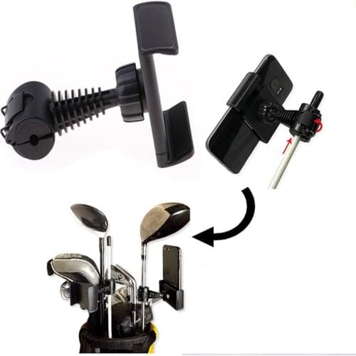 360 Degree Rotatable Golf Swing Recording Phone Holder Pull Cart Mount Clip for Smartphones