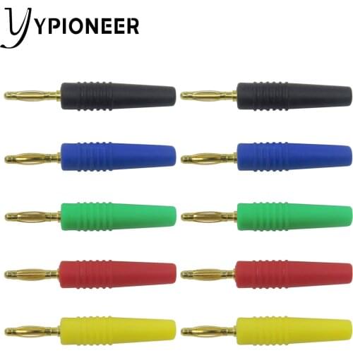 Cleqee P3011 10pcs/lot 2mm Gold Plated Wilding Banana Plug Audio Speaker Amplifier Cable Wire Power Screw Jack Connector Adapter