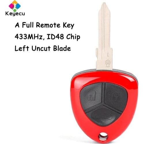 KEYECU Replacement Smart Remote Control Car Key With 3 Buttons 433MHz ID48 Chip - FOB for Ferrari F430 2005 2006 2007 2008 2009