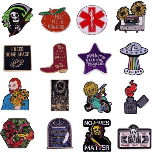 Creativity Movies Figure Rainbow Hard Enamel Pins Brooches Women Men Lapel Badges Backpack Collar Fashion Jewelry Gifts For Kids