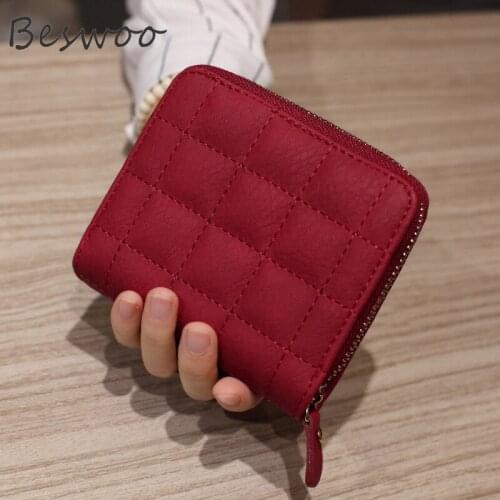 Women Wallets Fashion Plaid Short Purses Nubuck Card Holder Wallet Fashion Woman Zipper Wallet With Coin Purse Wallets for Women