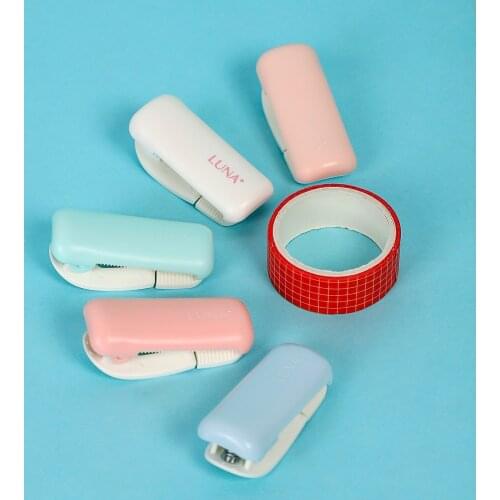 1 Pcs Random Portable Creative Washi Tape Cutter Clip Simple Solid Color Journal Tape Cutting Supplies School Office Accessories