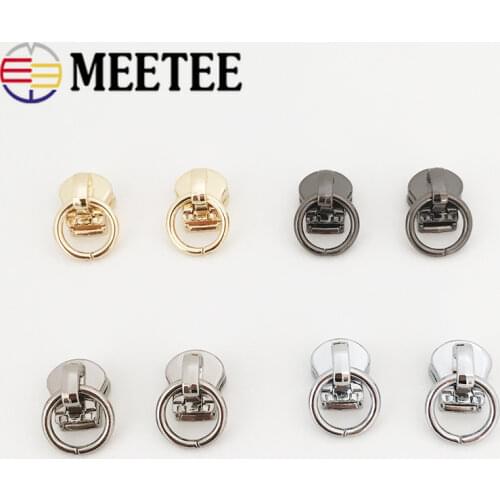 10pcs O Ring No.5 Zipper Sliders for Metal Zipper Spring Lock Zipper Head Luggage Leather Bag DIY Sewing Accessories ZT167