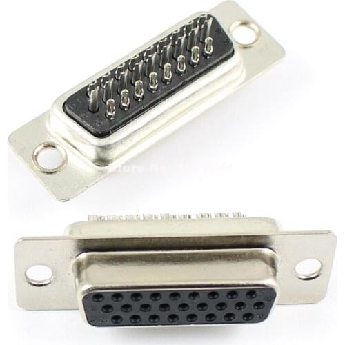 100pcs D-SUB 26 Pin Female Solder Type Straight Adapter Connector 3 Rows DB26F