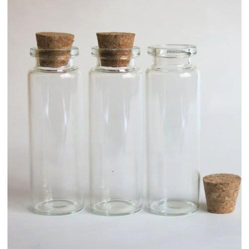100 x 18ml Transparent Glass Bottle with Wood Cork Clear Color Crimp Neck Glass Container Decorative Bottle Craft Bottle