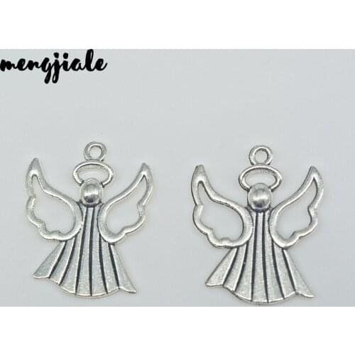 14pcs/lot Antique Metal Zinc Alloy Angel Charms for Jewelry Making DIY Handmade Craft Pendants Charms 21*26mm