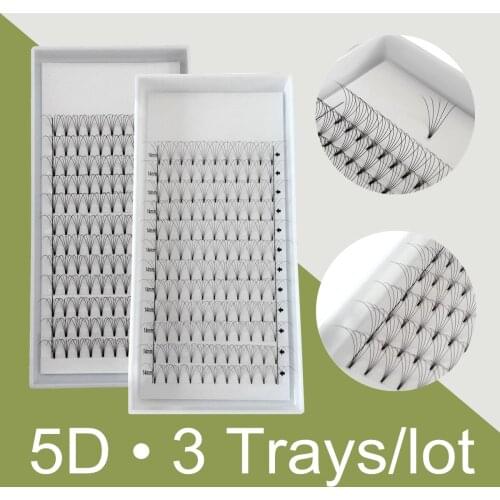 3 Trays/set Premade Fans 5D Short Stem Russian Eyelashes Extension D 0.07mm PBT Lashes Volume Eyelash Fans Vendor Wholesale Lash