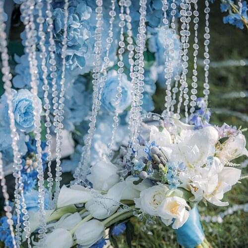 300meter ) classic iridescent diy acrylic decorative roll beads garlands for wedding stage decoration senyu2042