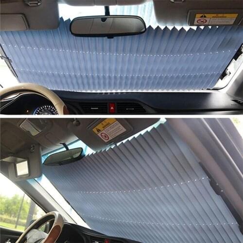46CM Anti-ultraviolet Car Windshield Curtain Retractable Set Cover Car Film Sunshade Reflective Folding Curtain G0Z3