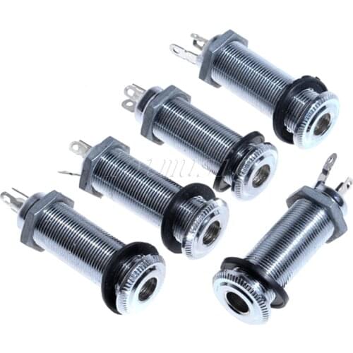 5Pcs Low Noise Bass Output Jack Chrome Flash Mount Cylinder Barrel For Ibanez Guitar Parts