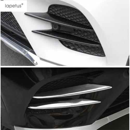 Lapetus Accessories Fit For Mercedes Benz GLC X253 2015 - 2019 ABS Front Fog Lights Lamp Eyelid Eyebrow Molding Cover Kit Trim