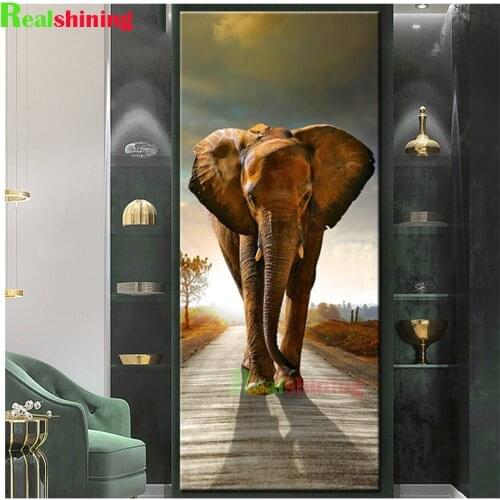 Village Elephant Diamond painting cross stitch large diamond embroidery ,mosaic crafts ,Kids Child Room Decoration Mural N1588