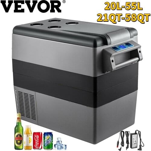 VEVOR 20L 22L 35L 45L 55L Mini Fridge Small Freezer 12V Portable Refrigerator Compressor Car Cooler for Home Vehicles Truck Boat