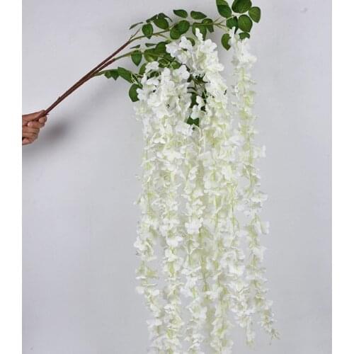 White Artificial Silk Hydrangea Flower Wisteria Garland Hanging Ornament For Garden Home Wedding Decoration Supplies 165 cm/pcs