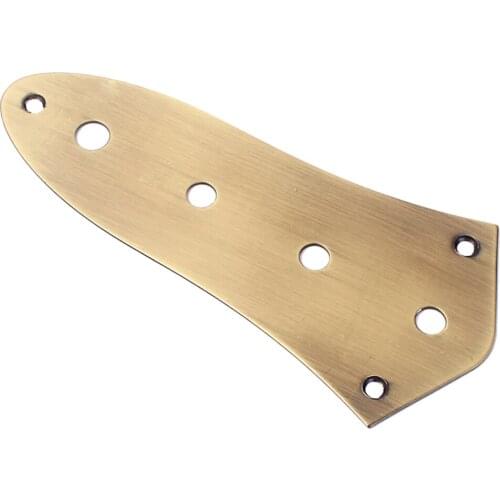 Shiny Metal 4 Holes Control Plate for Jazz Bass Guitar Supply Accs Bronze