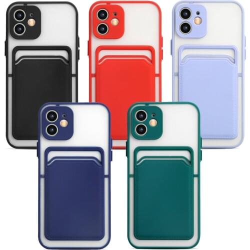 100pcs 2 in 1 matte Phone Case with Card slot for IPHONE 12 pro max /11 pro max/XS MAX /XR/XS/6/7/8 Plus/12 mini matte case
