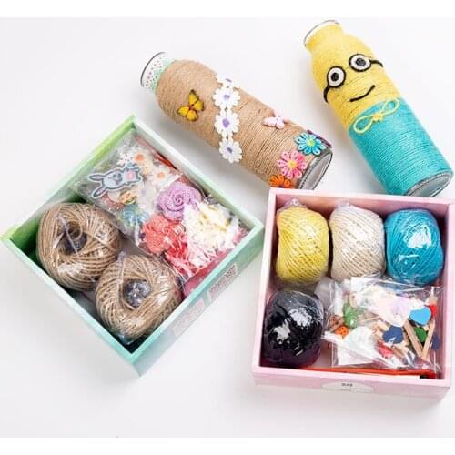 Children Diy Handmade Material Package Hemp Rope DIY Party Decoration Gifts for Kid Diy Handmade Accessories Birthday Decor