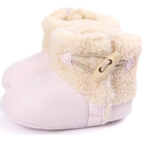 Baby Crochet Fur Shoe Boy Girls Shoes Soft Sole Kids Toddler Infant Boots Prewalker Crochet Keep Warm Snow Booties First Walkers