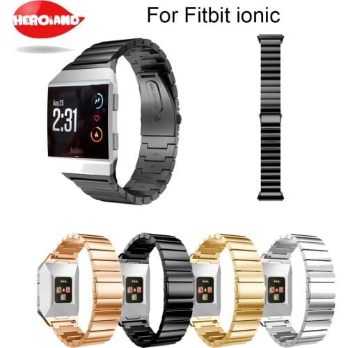 For Fitbit Ionic Bands, Enow Solid Stainless Steel Metal Watch Strap Unique Polishing Process Business Replacement Wristband