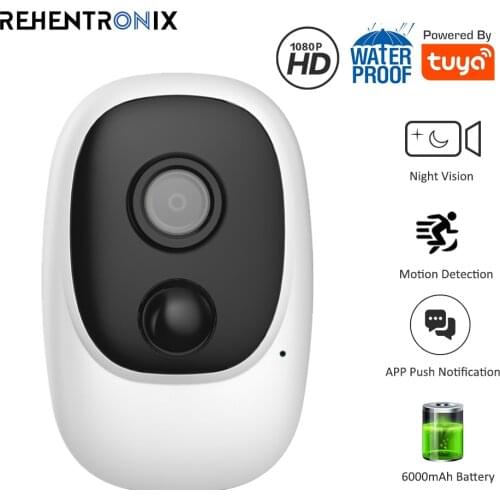 Tuya Outdoor WiFi Battery Camera 1080P HD Wireless Security Camera Rechargeable Battery Powered IP Camera IP66 Waterproof Camera