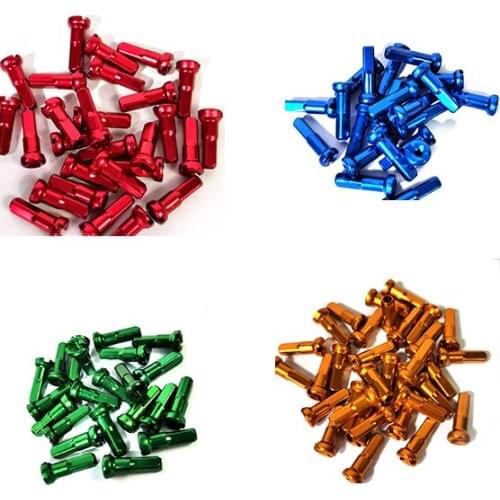 OTvTo 12mm 14mm 16mm Bike Nipples 100pc/lot Gauge 14 Head Hexagon Round alloy for External Bicycle Spokes